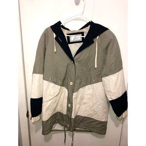 F.S. Limited Vintage Color Block Coat Hooded Jacket Womens SZ Medium Lined